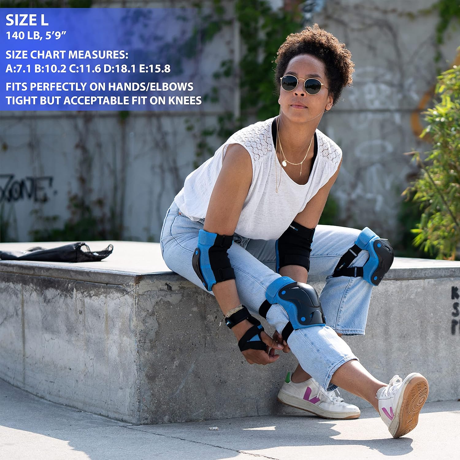 SKATEWIZ Protect-1 Elbow Pads Roller Skates Adult Women Wrist Guards Rollerblade [6pcs] Designed in Germany - Elbow and Knee Pads Kids Knee Savers : Sports & Outdoors