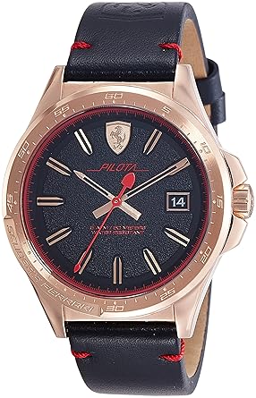 Scuderia Ferrari Pilota Analog Black Dial Mens Watch - 0830462
