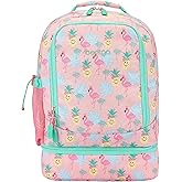 Bentgo Kids 2-in-1 Backpack & Insulated Lunch Bag - Durable 16” Backpack & Lunch Container in Unique Prints for School & Travel - Water Resistant, Padded & Large Compartments (Tropical)