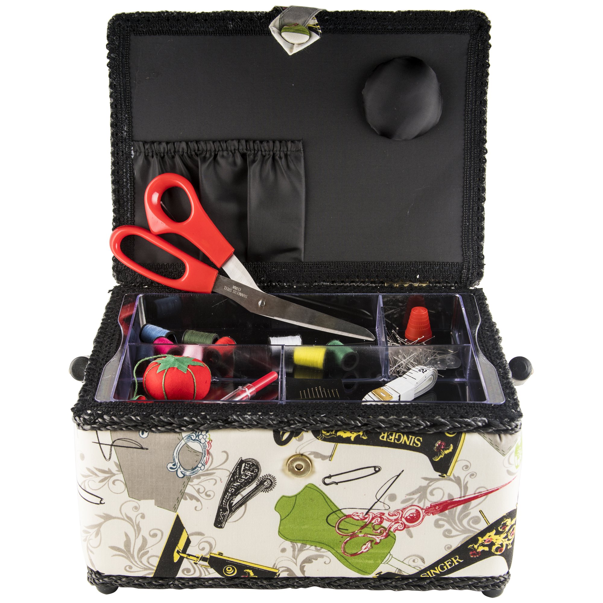 SINGER Vintage Sewing Basket Sewing Kit Accessories 07281 eBay