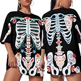 Day of The Dead Shirts for Women Día De Los Muertos Sugar Skull Tee | Mexican T Shirt Halloween Short Sleeve Casual Top Women Day Of The Dead Shirts Dia De Los Muertos Shirts For Women