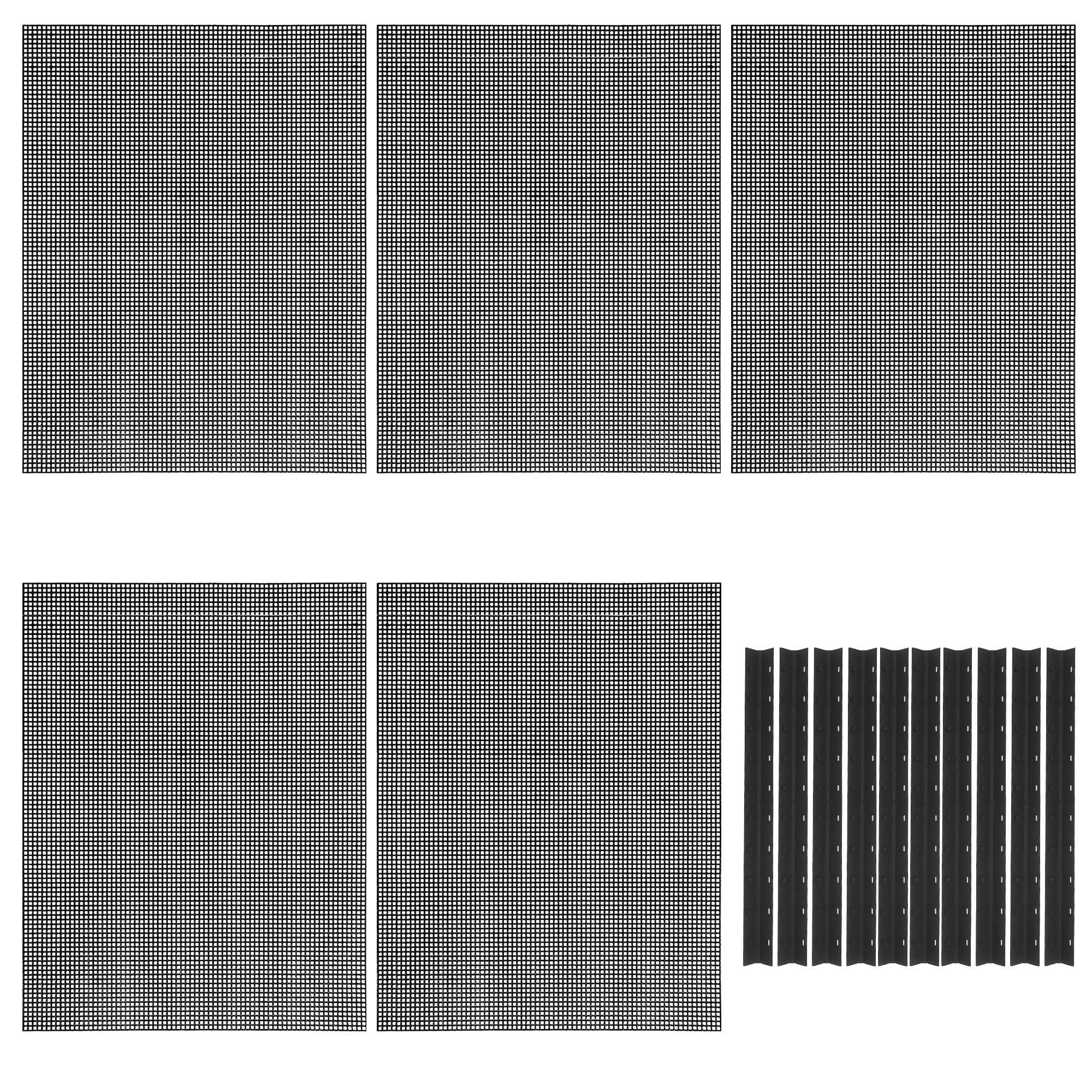 N/A Allazone Plastic Mesh Embroidery 5 PCS 50 x 33 cm Plastic Grid Aquarium Black with 10 Sliding Bars for Aquarium, Cross Stitch Embroidery