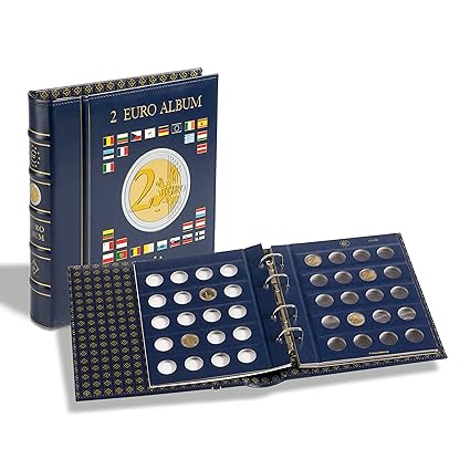 Leuchtturm 341017 Vista Münzalbum für 80 Einzelne 2 Euro Münzen | Inklusive 4 Vista Münzblätter für 80 Sammler-Münzen und Sch