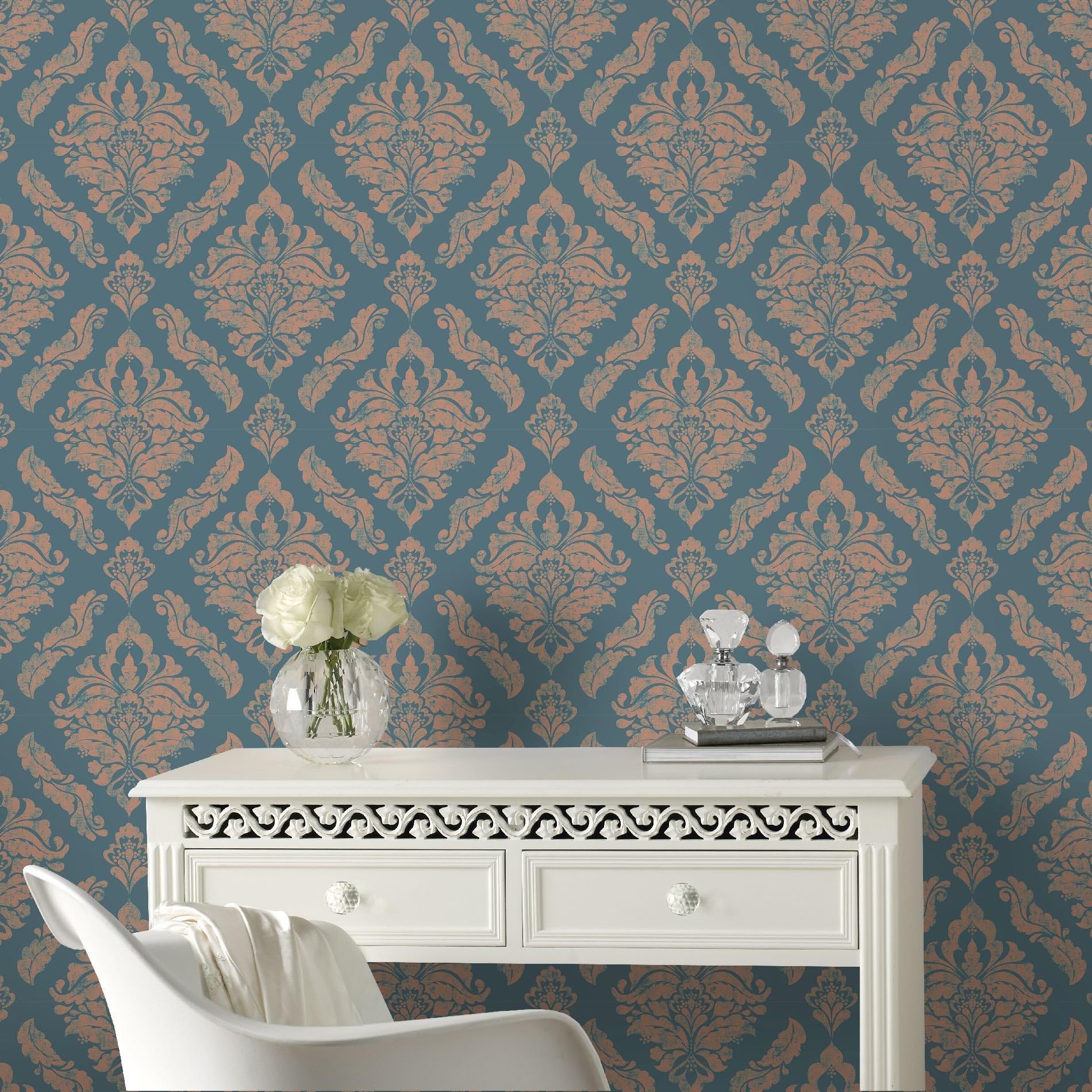 Boutique Turquoise Damaris Wallpaper