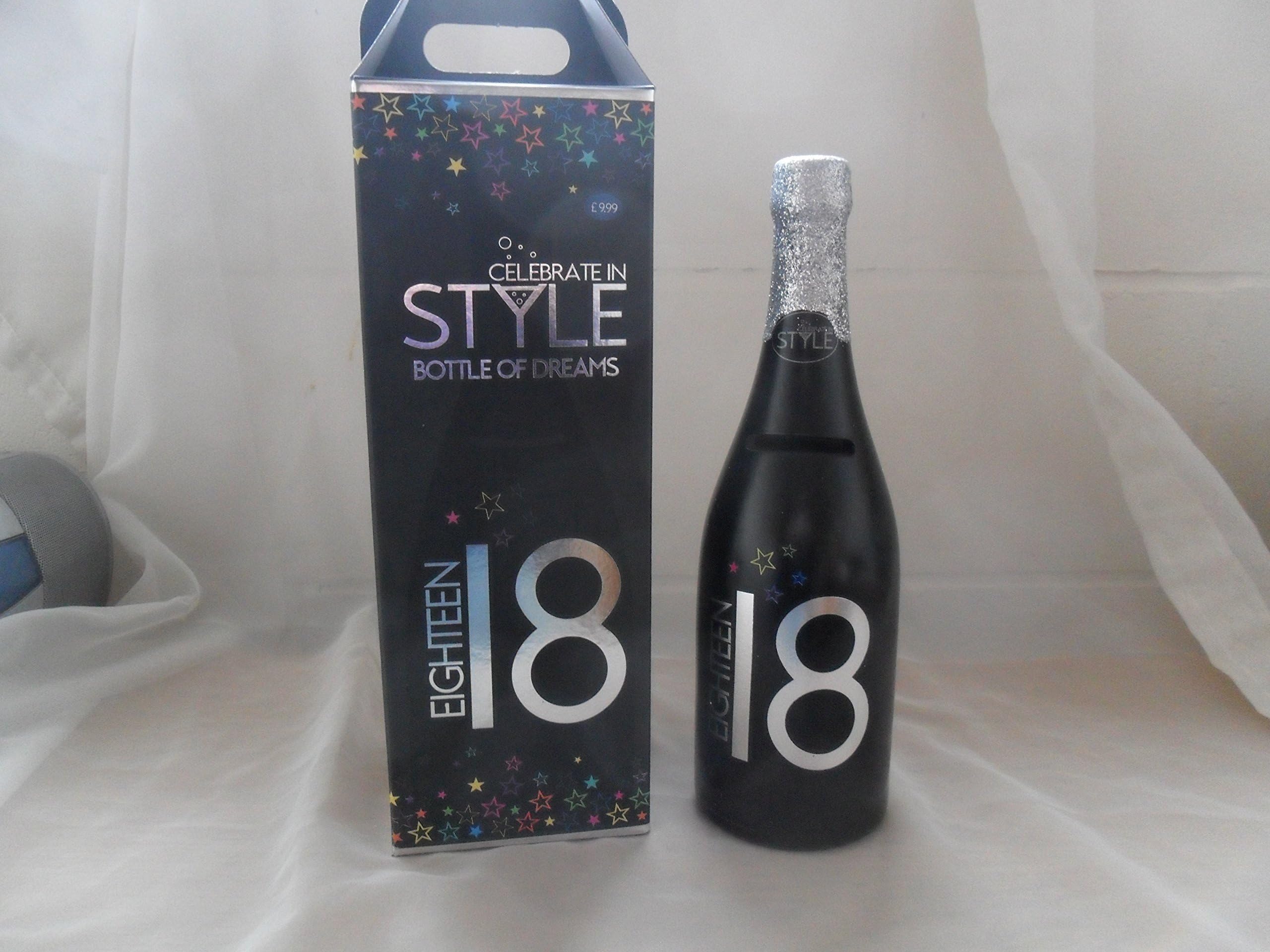 CIS BOTTLE OF DREAMS Ceramic BOTTLE MONEY POT - CHAMPAGNE 18TH BIRTHDAY 60640