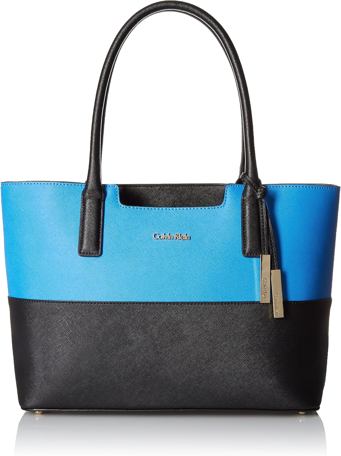 Calvin Klein Key Item Leather Tote, Marine/Black Clothing
