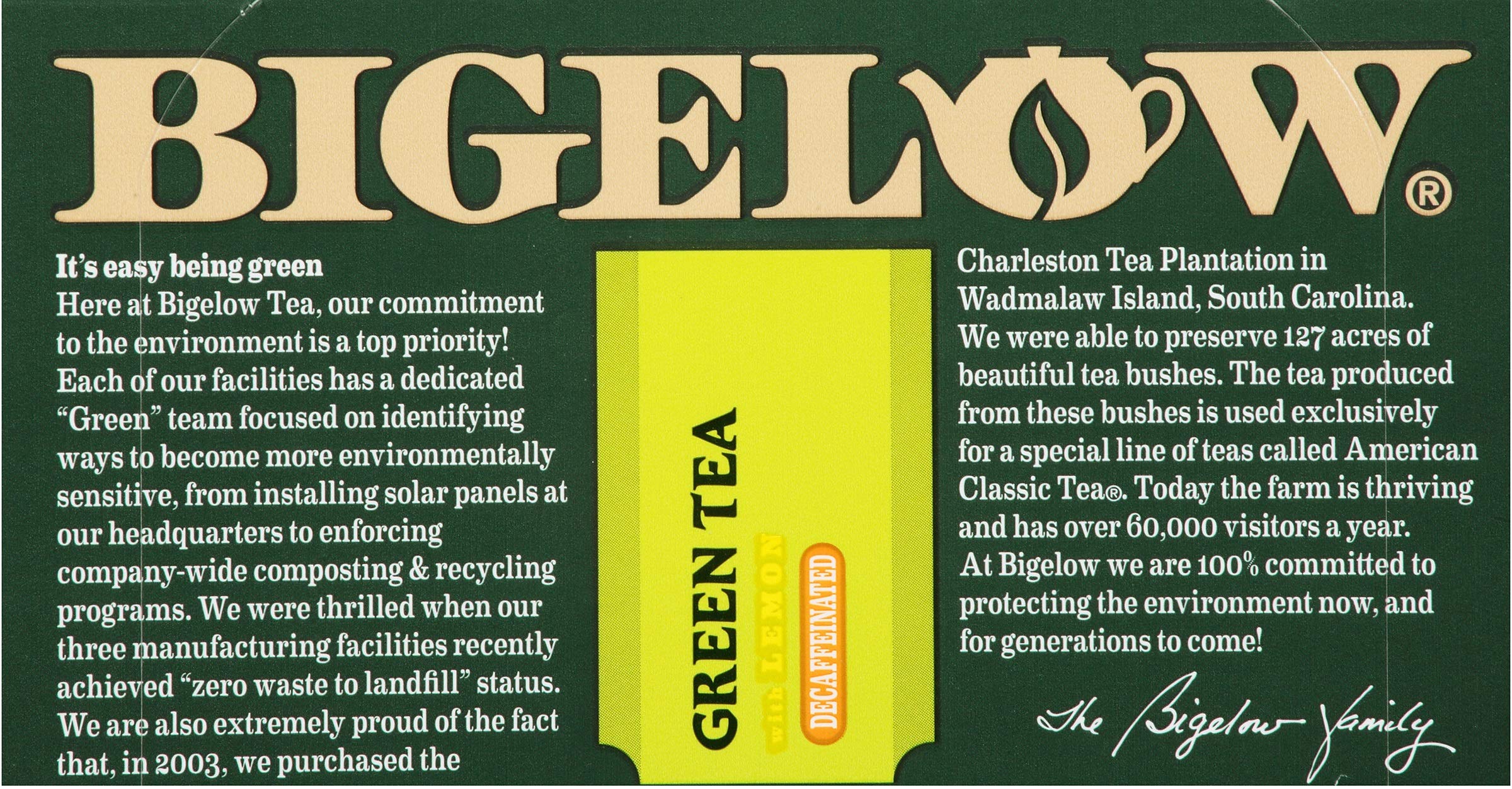 Bigelow Decaffeinated Green Tea with Lemon, 20 Count (Pack of 6), 120
