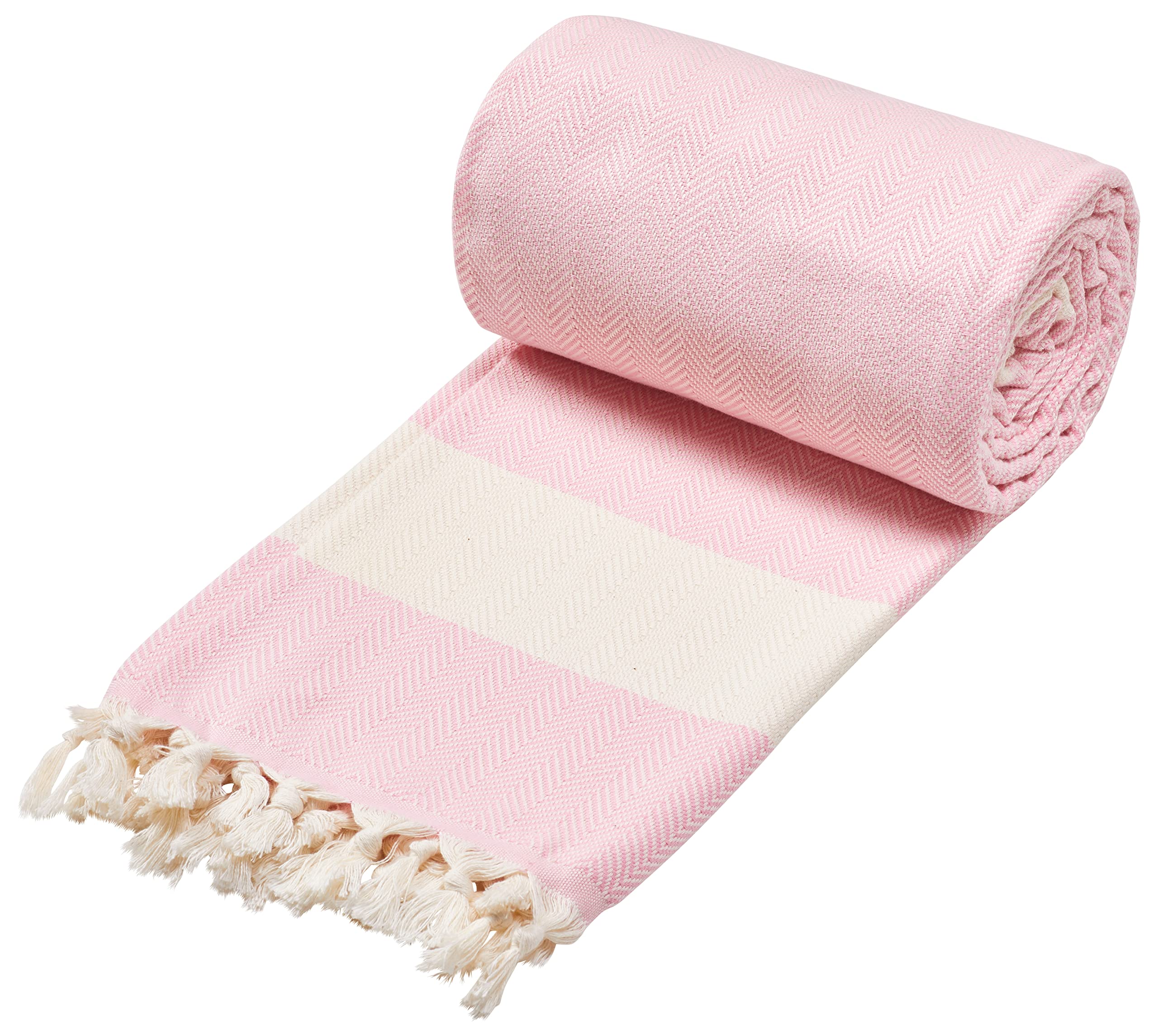 Sowel® XXXL Fouta Hammam Towel Beach Towel 100% Cotton 200 x 240 cm Pink