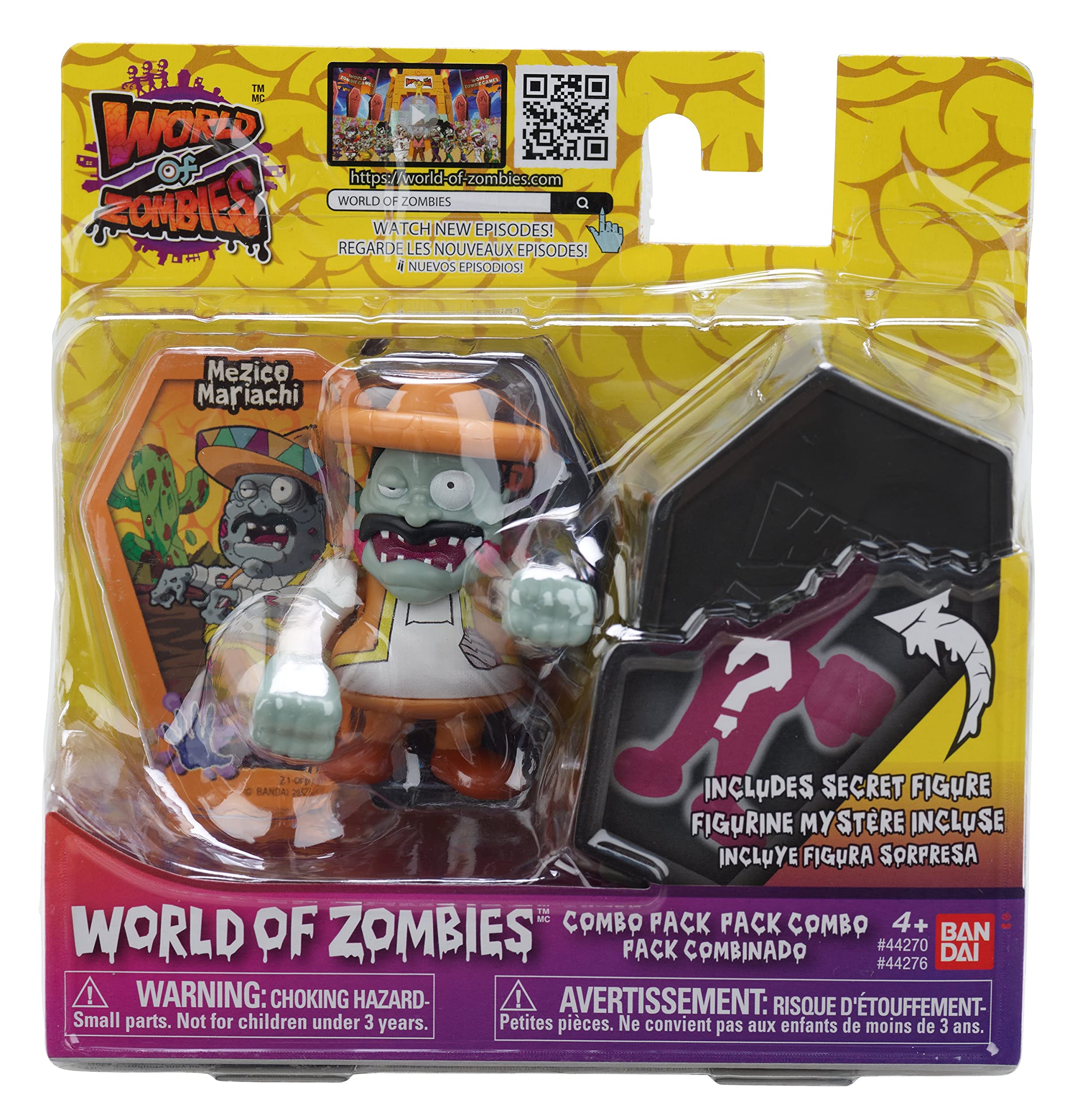 BANDAI World of Zombies – Pack of Two Mariachi Mezico Figures and Surprise Figure 44276