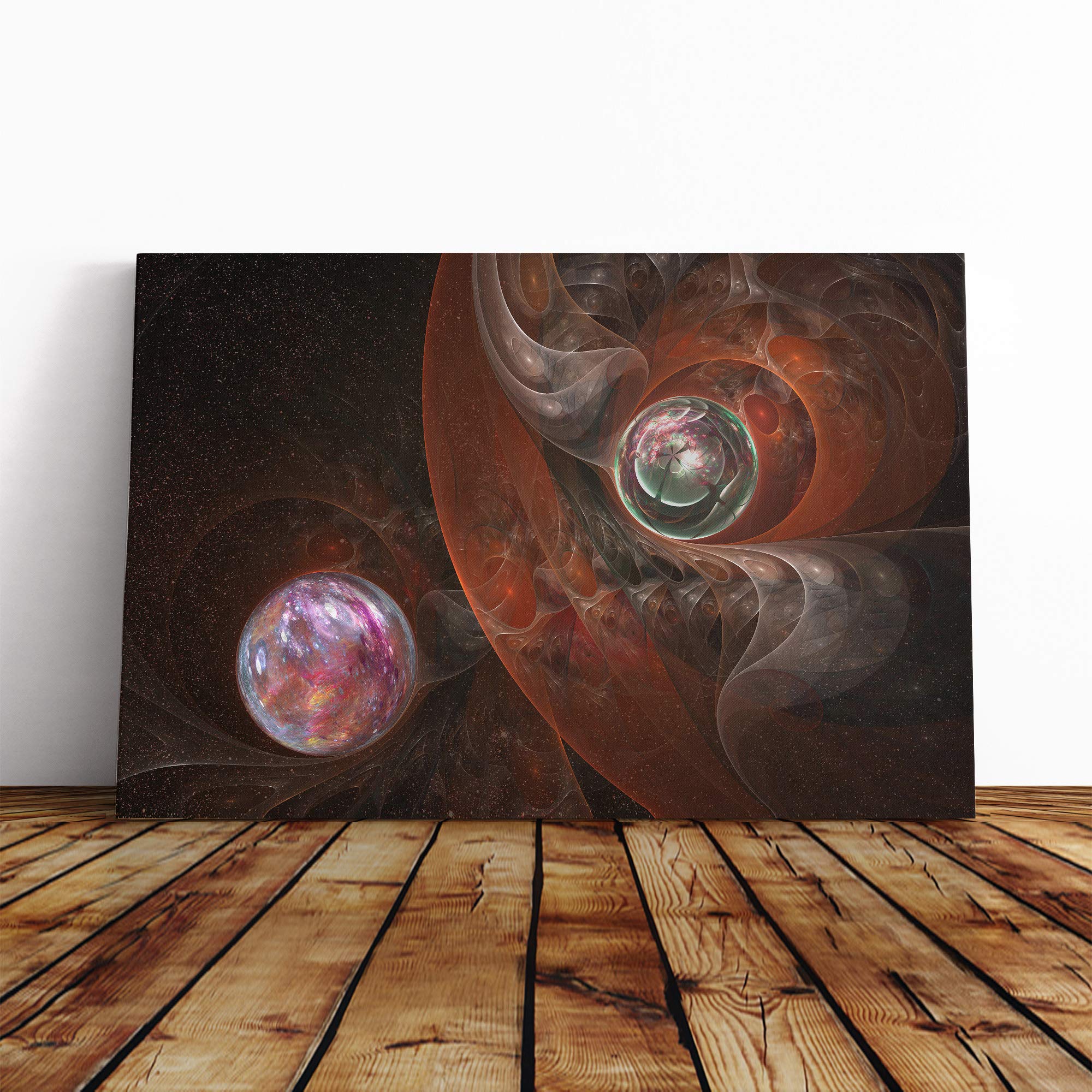 Space and Planets Canvas Print | Gallery Wrapped 30mm Frame Wall Art | 20x14 inches | Ready to Hang | Abstract Space Picture | Living Room Bedroom Lounge Office