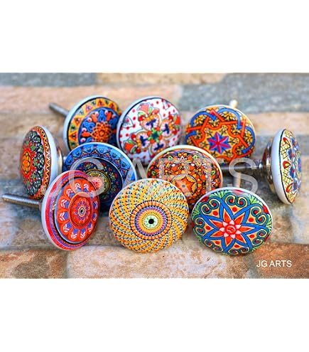 Amazon.com: JGARTS 20 x Mix Vintage Look Flower Ceramic Knobs Door