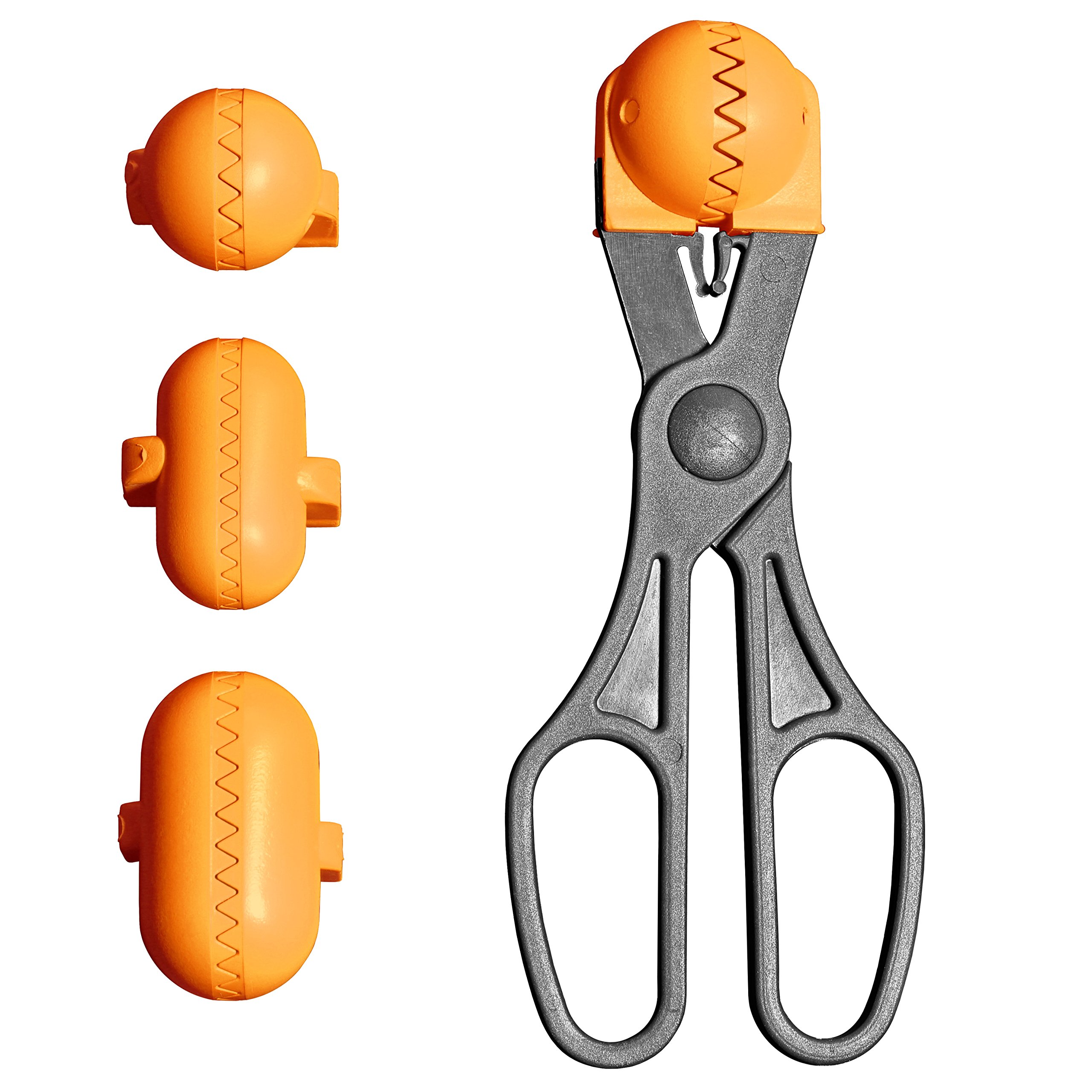 The croquetera – Orange – Multi-Purpose Tool with 4 Interchangeable Molds for masas- for croquetas, Meatballs, Baubles, Sushi – 100% Spanish: Patented and made in Spain