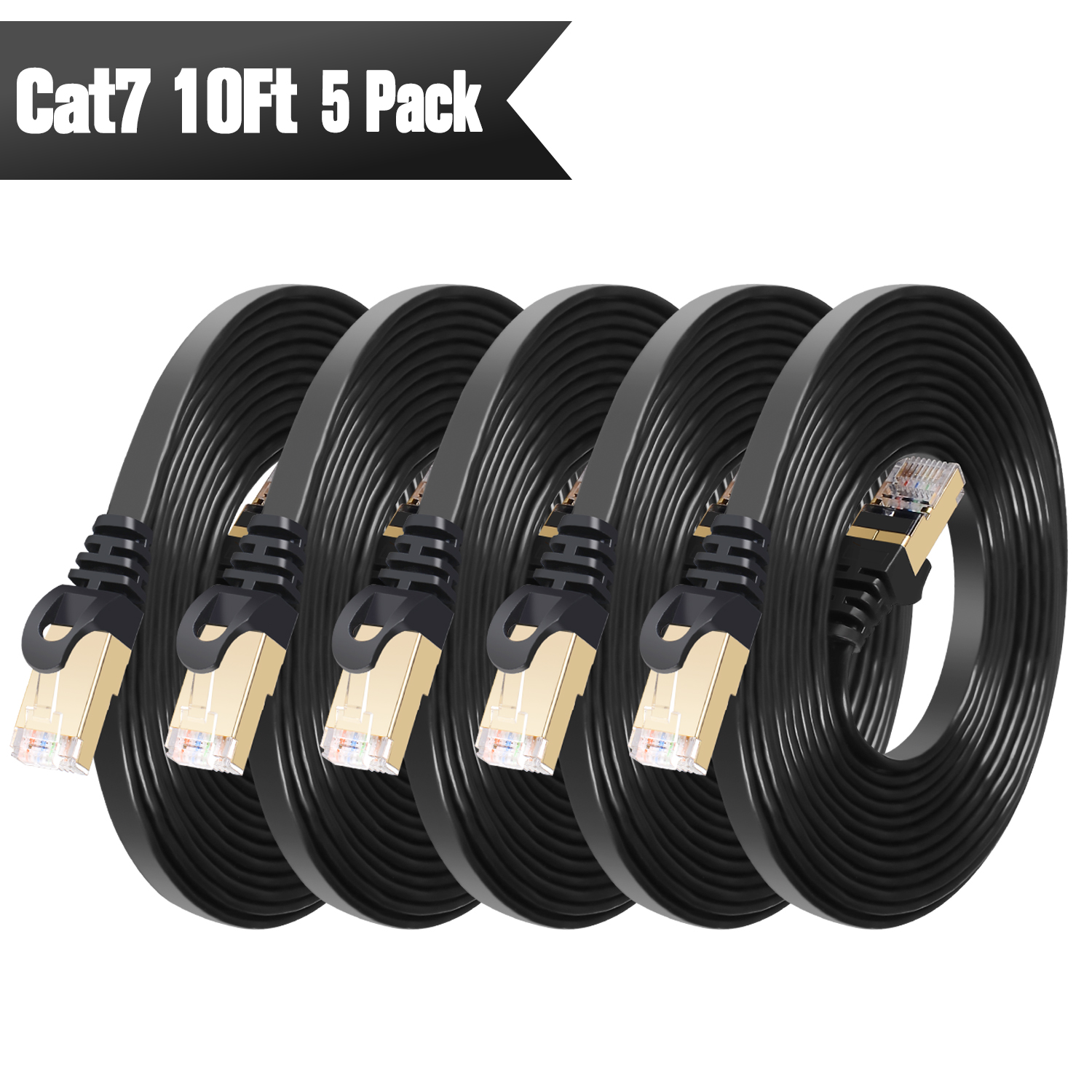 Amazon.com: Cat 7 Ethernet Cable 10ft 5Pack Shielded