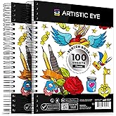 ARTISTIC EYE 9x12 Premium Sketch Book Set, 100 Sheets, Spiral Bound, 68lb (100gsm), Acid-Free Drawing Paper, Ideal for Kids, Teens & Adults (Set of 2)