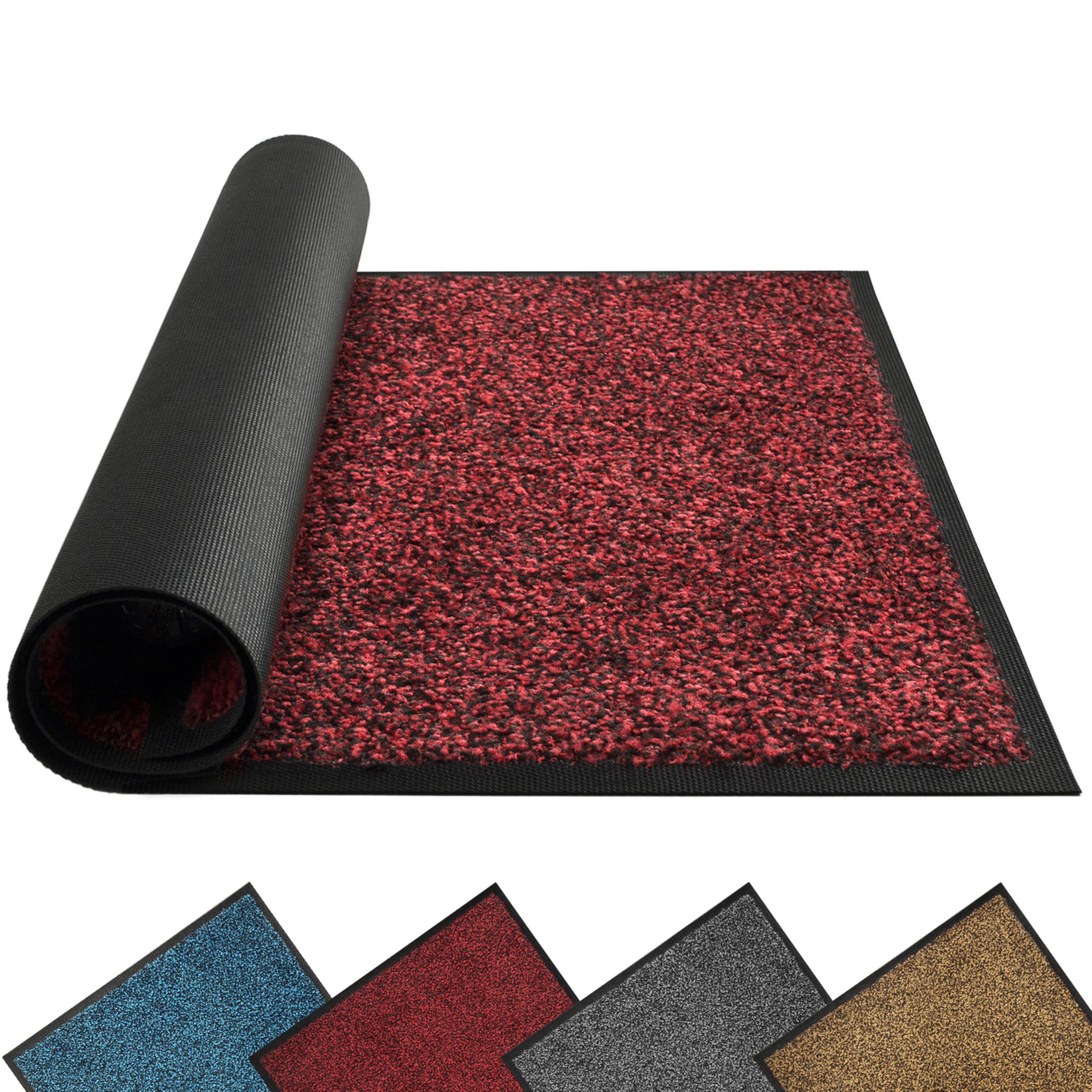 Mibao Outdoor Door Mat, 40 x 60 cm, Black Red, Absorbent Entrance Mat, Indoor and Outdoor, Waterproof and Washable, Indoor Entrance Mat — image 1