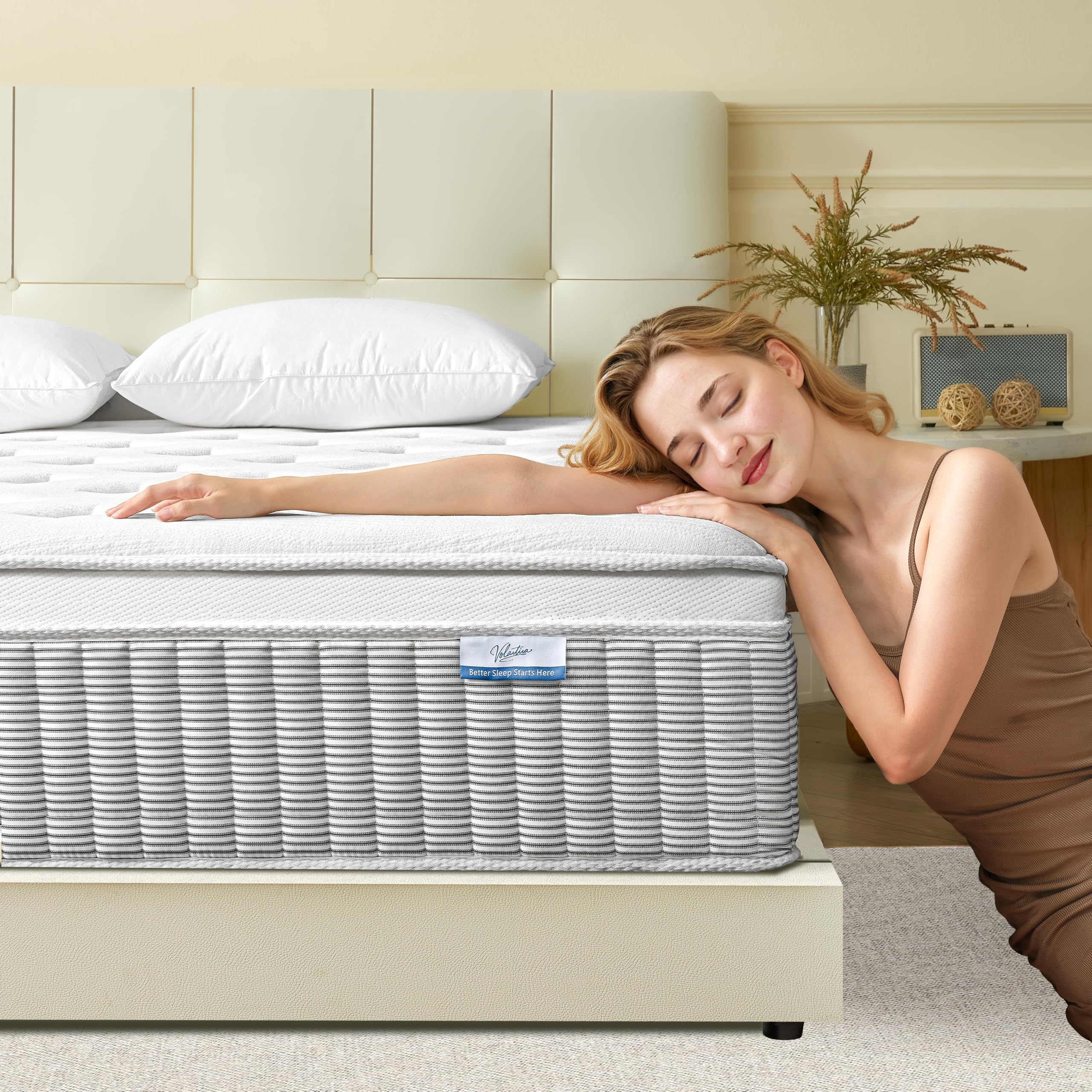 Photo 1 of Volantica 12 Inch Full Size Mattress in a Box, Hybrid Cooling Gel Memory Foam & Pocketed Coils, Medium Firm, CertiPUR-US Certified, Pressure Relief, Motion Isolation
