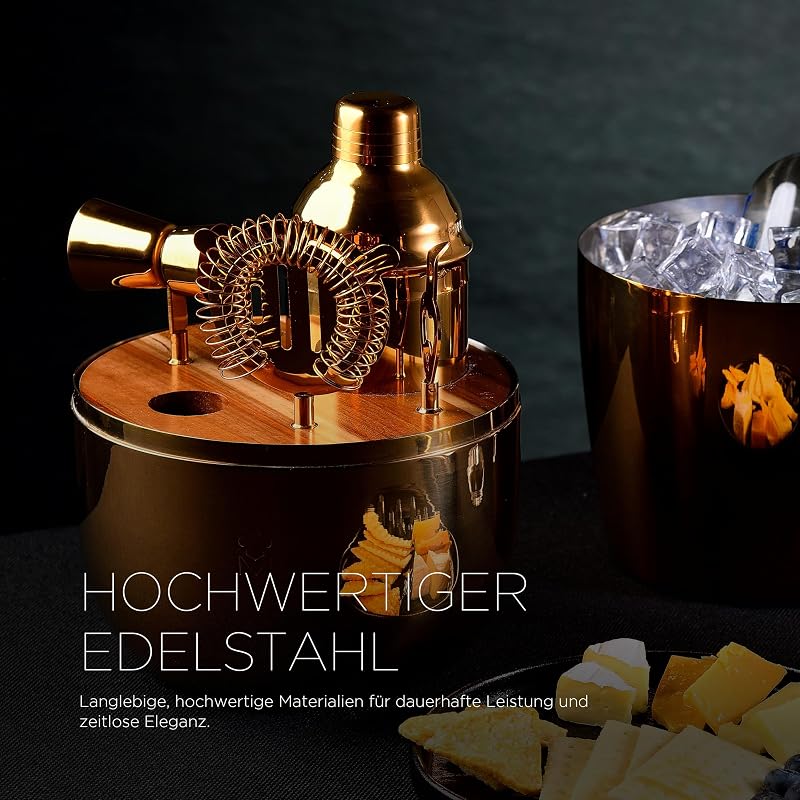 The Drop - 6-teiliges Edelstahl Design-Cocktail-Set - Elegant, langlebig und multifunktionsfähig - Ideale Geschenksidee (Weihnachten, Ostern, Hochzeit) - Geschenkbox inkludiert