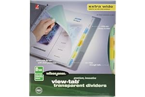 Wilson Jones View-Tab Index Dividers, 8-Tab, Extra Wide Square, Letter, Assorted, 8 per Set (55070)