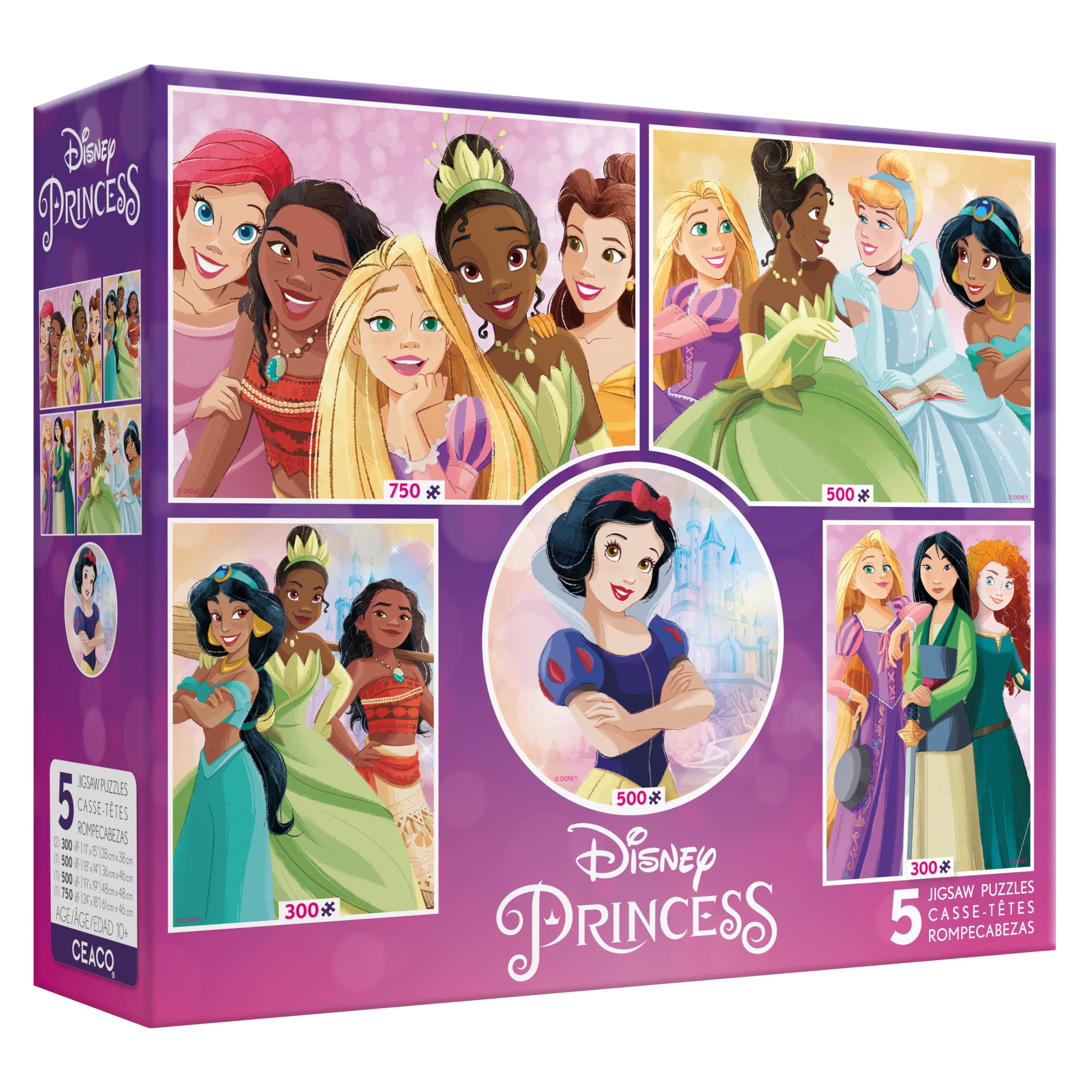 Ceaco - 5 in 1 Multipack - Disney Princess - (2) 300 Piece