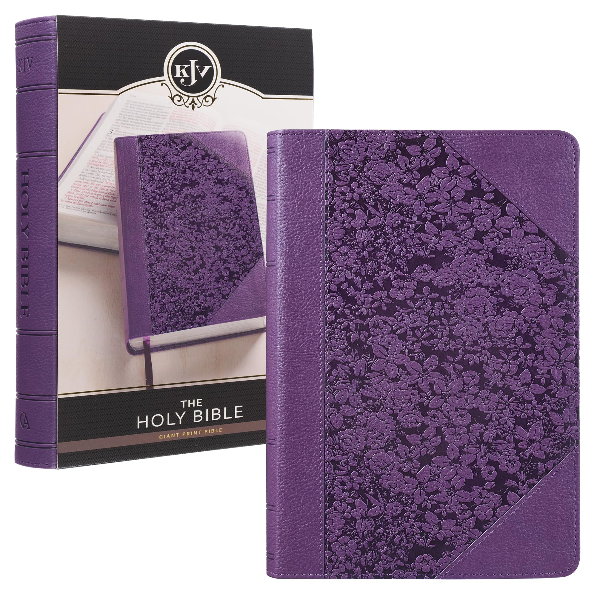 KJV Holy Bible, Giant Print Standard Size Faux Leather Red Letter Edition - Ribbon Marker, King James Version, Purple Two-tone (KJV Standard GP Editions) KJV Holy Bible, Giant Print Standard Size Faux Leather Red Letter Edition - Ribbon Marker, King James Version, Purple Two-tone (KJV Standard GP Editions) Imitation Leather