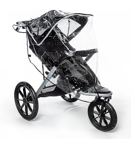 Jeep Jogging Stroller Weather Shield, Baby Rain Cover, Universal Size to fit most Jogging Strollers, Waterproof, Windproof, Ventilation,Protection, Pram,Vinyl, Clear, Plastic