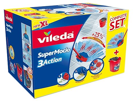 Vileda SuperMocio Putz-Set mit Wischmopp und Eimer