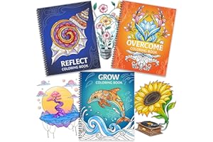 RYVE Coloring Books for Adults Relaxation - Set of 3 Stress Relief Coloring Book with Inspiring Quotes, Adult Coloring Book for Women, Easy Coloring Books for Adults, Stress Relief Gifts for Women