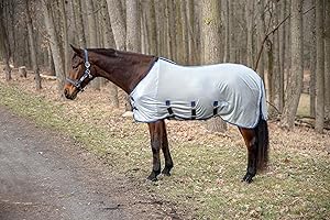 TuffRider Comfy Plus Standard Neck Fly Sheet - Quarry w/Ultramarine Trim -72