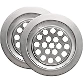 Sink Strainer 2.5 Inch - Bathtub & Kitchen Sink Drain Strainer - Food & Hair Catcher for Bathroom & Kitchen Sink of Stainless Steel - Accessories for Bathroom and Kitchen, 2 Pcs