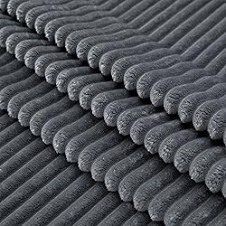 Vessia Flannel Fleece Dark Grey Throw Blanket