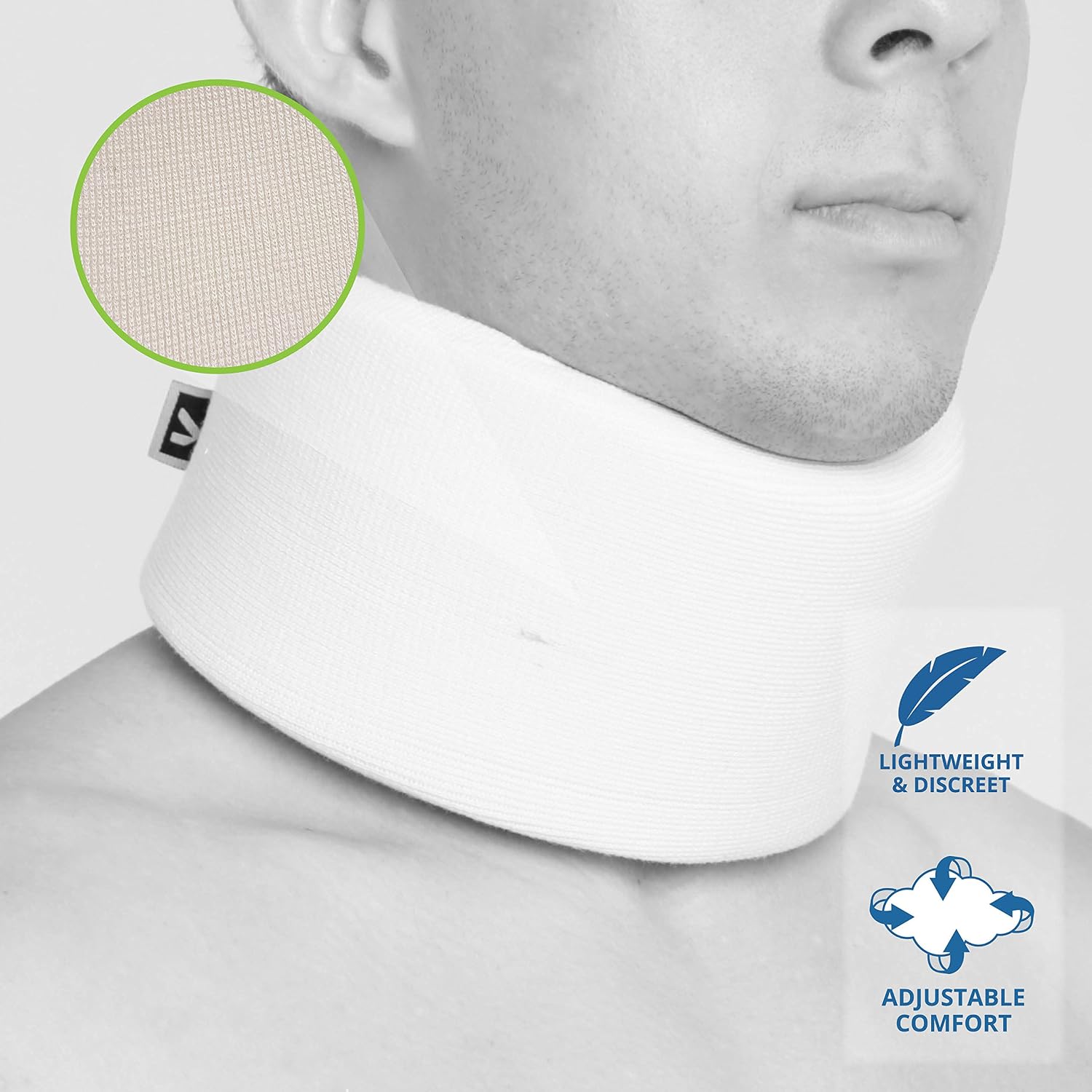 Kedley Foam Neck Collar Medical Grade Adjustable Neck Brace Support, White, S/M (Pack of 1) - Image 3