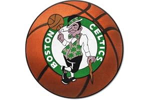 FANMATS 10220 Boston Celtics Basketball Shaped Rug - 27in. Diameter, Basketball Design, Sports Fan Accent Rug