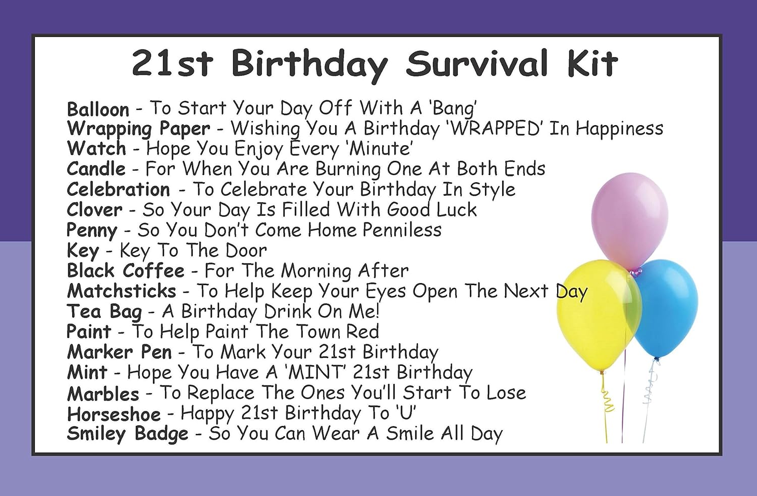 21st Birthday Survival Kit In A Can Gift - Image 3