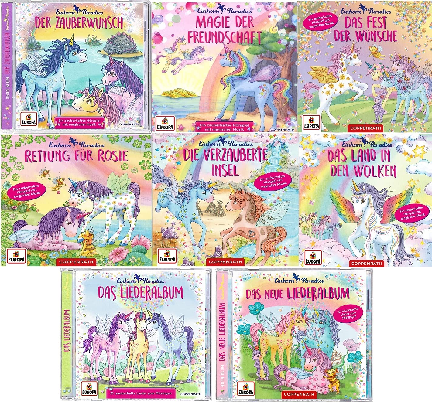 Einhorn - Paradies - CD 01 - 06 + Liederalbum 1 + 2 im Set - Deutsche