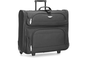 Travel Select Amsterdam Business Rolling Garment Bag, Softside Expandable Rolling 2-Wheeled Suit Carrier, Gray, One Size