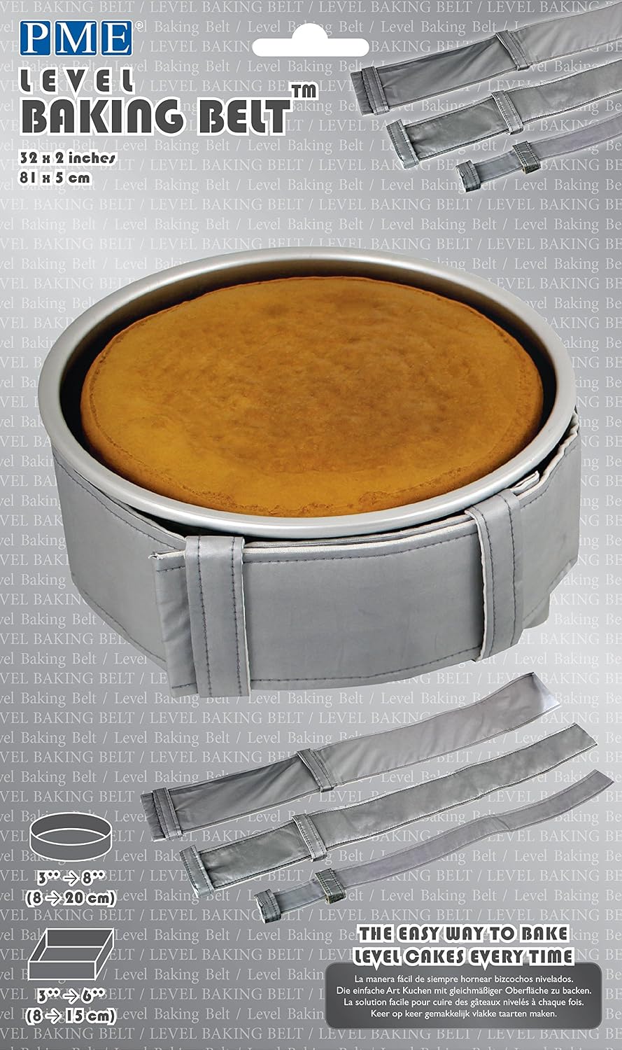PME LBB122 Belt, Bake Perfectly Level Moist Cakes without any cracks, Fabric, Grey, 32 x 2, 32 x 2" - Image 5