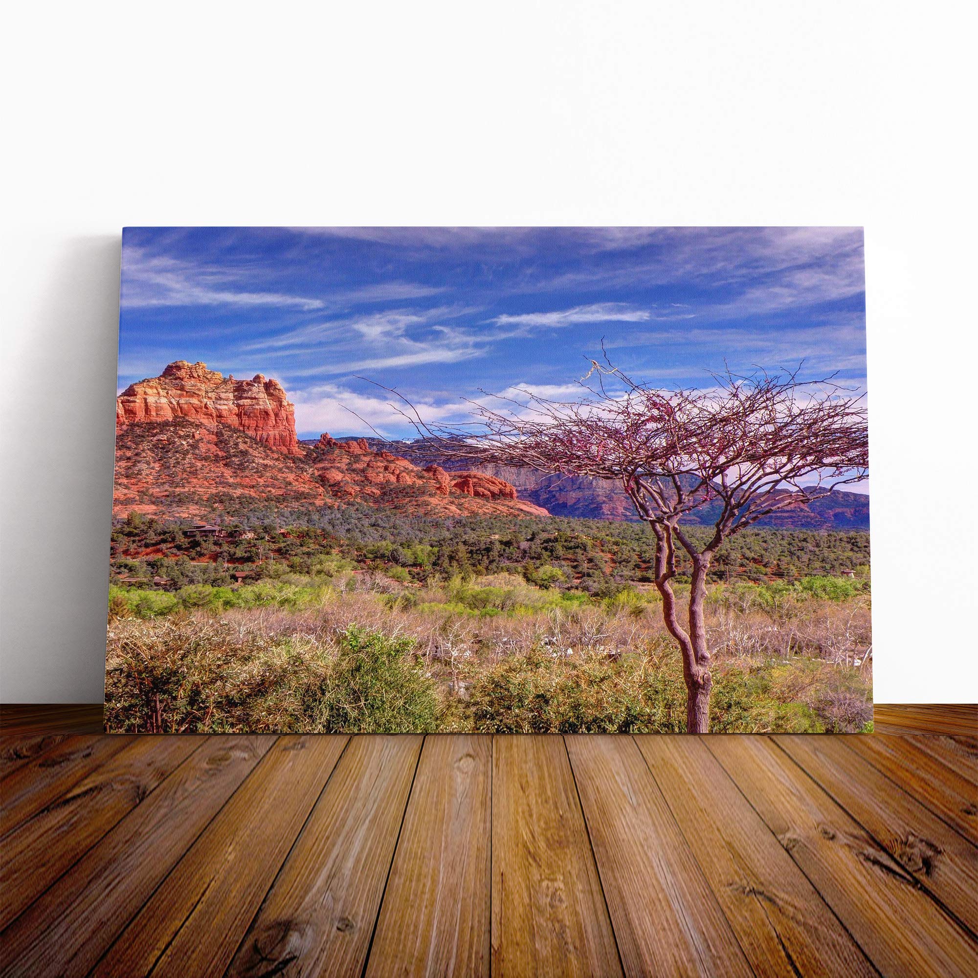 Sedona Arizona Landscape USA Canvas Print | Gallery Wrapped 30mm Frame Wall Art | 20x14 inches | Ready to Hang | Modern Landscape Picture | Living Room Bedroom Lounge Office