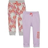 Amazon Essentials Disney | Marvel | Star Wars | Princess Girls and Toddlers' Fleece Jogger Sweatpants, Pack of 2