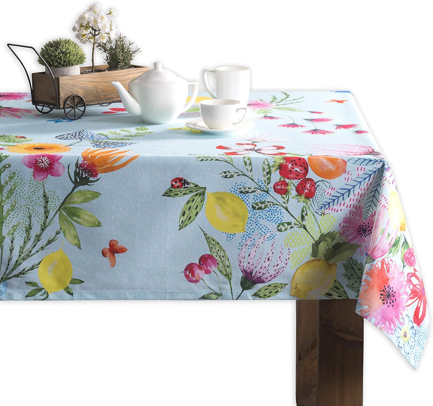 Amazon Com Maison D Hermine Jardin D Ete 100 Cotton Tablecloth For Kitchen Dinning Tabletop Decoration Parties Weddings Spring Summer Mint Rectangle 54 Inch By 72 Inch Home Kitchen