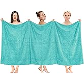 Cotton Paradise 100% Cotton 40x80 Oversized Bath Sheet, Extra Large Turkish Bath Towels for Bathroom, Turquoise Bathsheet