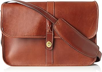 cognac messenger bag
