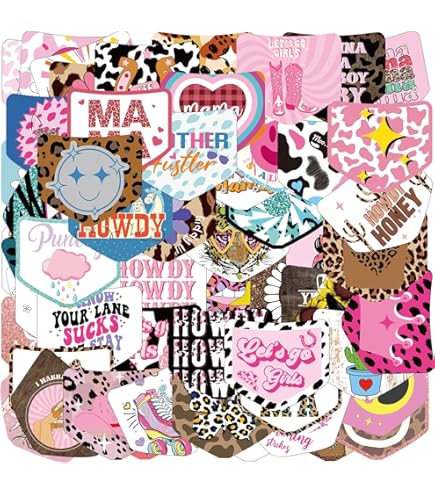 Western Pocket Cardstock Cutouts - 24 Pack Mixed Designs For Car Freshie Crafts & Scents