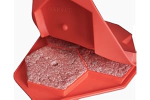 Burger Master MAX 4-in-1 Burger Press by Shape+Store. Makes Makes Four 1/3 to 1/2 Pound Burgers, Easy-To-Clean & Dishwasher S