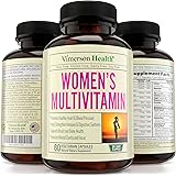 Vimerson Health Women's Multivitamins, All Natural, Non-Gmo, Gluten Free, Dairy Free. With Biotin + Foliac Acid + Vitamins A B C D E + Calcium + Zinc + Lutein + Magnesium + Manganese & More