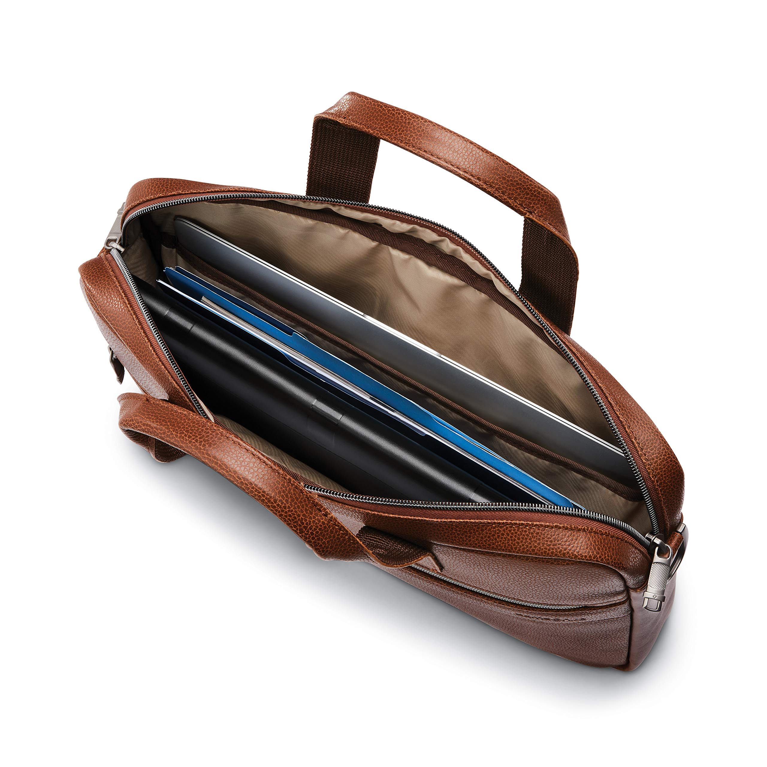 Samsonite Men's Cognac Leather Briefcase