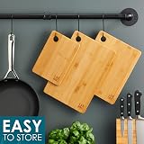 LARHN Premium Extra-Thick 3-Piece Bamboo Chopping Board Set 33x22cm view 5
