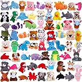 Destlife 56 Pack Small Stuffed Animals Bulk, Mini Plush Animals, Party Favors for Kid, Carnival Prizes, Treasure Box Toys for Classroom, Stuffed Toys for Stocking Stuffers, Claw Machine Filler