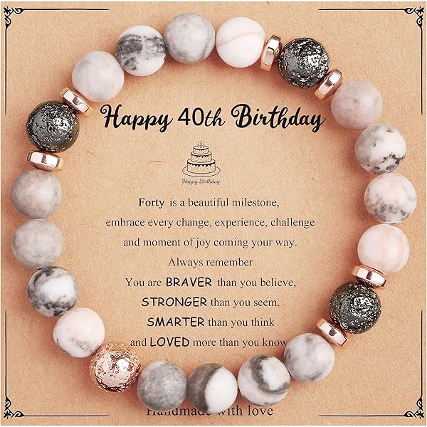 40th Birthday Gifts Women Wave Charm Bracelet Inspirational