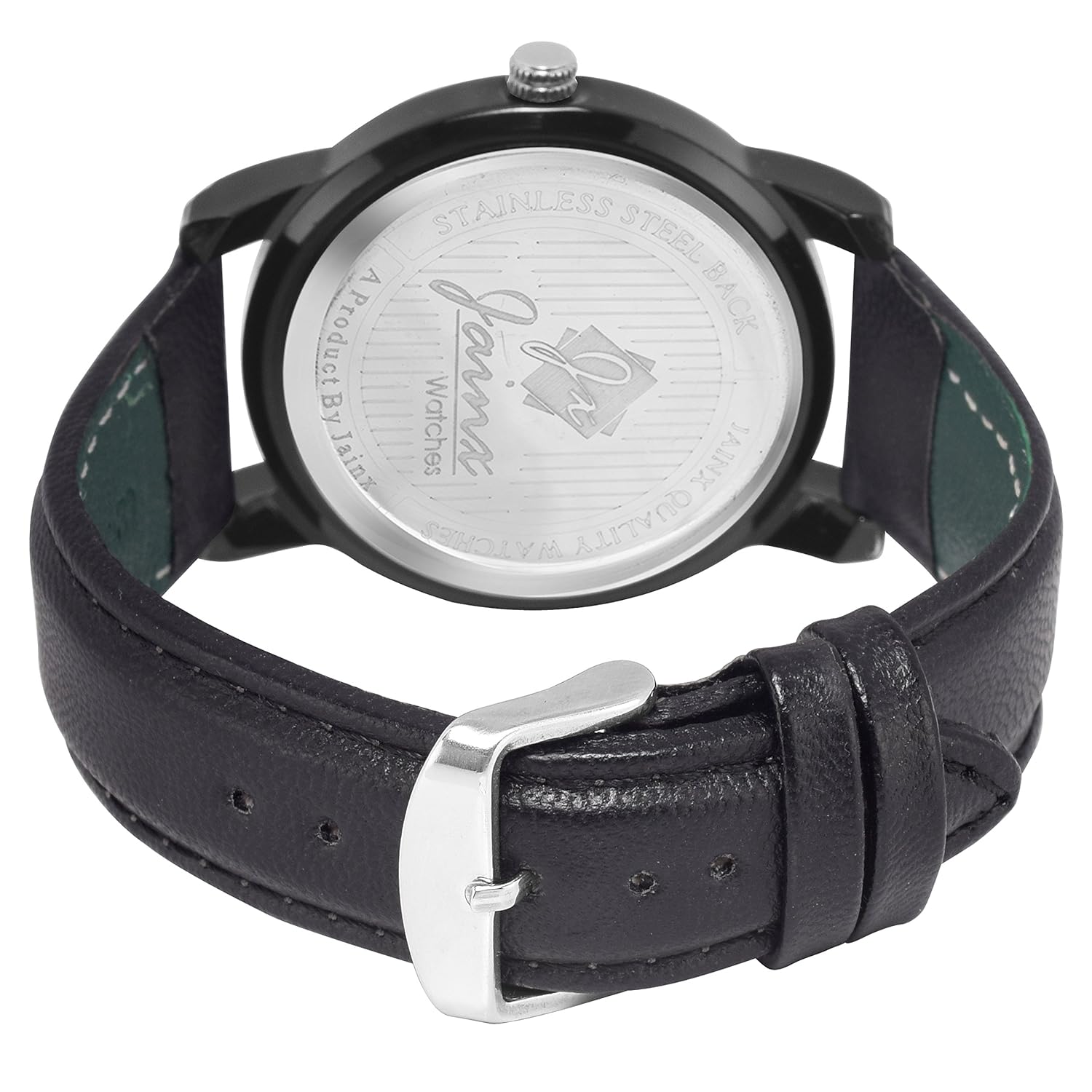 jainx slim black dial analog watch for men & boys - jm207