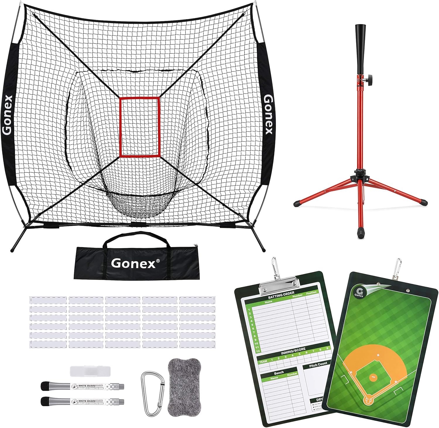 Baseball 7 X 7 Gonex Softball Bag Carrying Frame Bow Mouth Large Zone Strike With Aid Training Practice Batting Pitching And Hitting For Tee Batting With Set Net Practice Practice Nets Training Equipment
